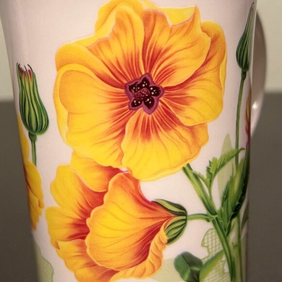 Floral Garden w/ Butterflies Tall Tapered Porcelain Cup - Picture 7 of 9